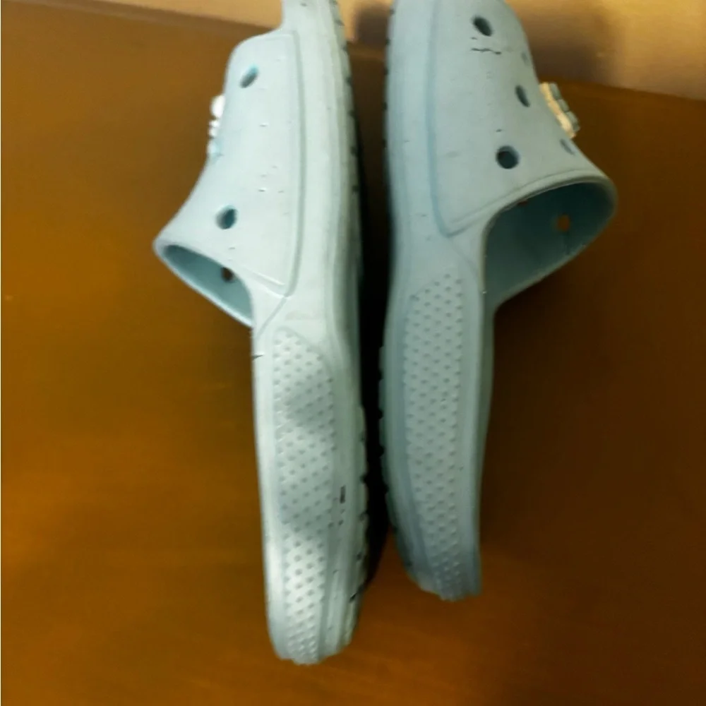 CROCS Kids Light Blue Slide Sandals 4/6